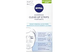NIVEA Paski Clear-Up do wygładzania skóry i usuwania wągrów, nosa, czoła i podbródka, 1 opakowanie (1 x 4 paski na nos, 2 x 2 paski na czoło/podbródek)