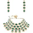 ZAVERI PEARLS Bridal Jewellery Set For Women (Green)(Zpfk8645)