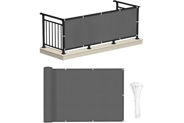 LOVE STORY Privacidad de Balcón y Pantallas 75x300cm Opaque Polyster(PES),Protección UV,Impermeable,Malla de Ocultación para Jardín Exterior,Resistente al Viento,con Ataduras de Cables,Antracita