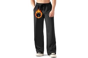 ineepor Pantaloni Tuta Uomo Invernali Baggy Felpati Pile Cotone Caldi Gamba Larga Dritti Pantalone Sportivi Running Larghi Casual Joggers con Tasche Laterali Coulisse e Elastico in Vita XS-5XL