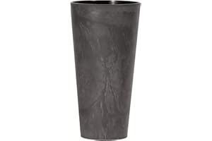 Prosperplast Tubus Slim Effect de plástico con depósito en Color Antracita, 57,2 (Alto) x 30 (Ancho) x 30 (Profundo) cms