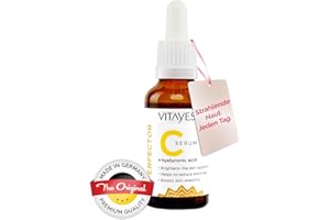 ‎VITAYES Vitayes Perfector Vitamin C Serum mit Hyaluronsäure – Hochdosiertes Anti-Aging Serum für Gesicht – Gegen Pigmentflecken, Falten & Hautunreinheiten – Vegan, 30 ml