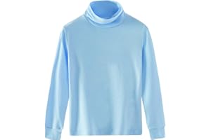 SPRING&GEGE Spring & Gege Ragazza Maglia Termica Cotone Solido Collo Alto T-Shirt a Maniche Lunga