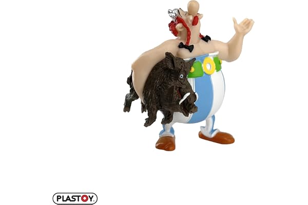 Plastoy Astérix Figurine Obélix Portant Un Sanglier - Plastique - 8 cm