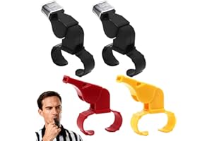 Haxisii Referee Whistle, 4Pcs Reusable Finger Whistle Netball, Sports Whistles With Loud, Clear and Crisp Sound, Suitable for Training and Outdoor Camping (Black)