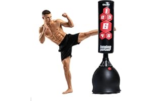 Gallant 5.5ft Free Standing Punch Bag-Heavy Duty Pedestal Stand Boxing Bag for Kickboxing Martial Arts MMA Dummy Muay Thai Home Gym Training Equipment for Men and Women