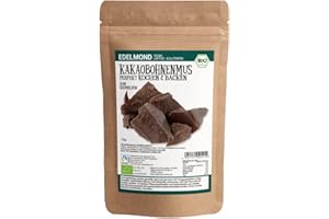 ‎EDELMOND Kakaobohnen Mus von Edelmond Bio/Keine Schokolade: unter 1% Zucker/Bitter Vegane Kuvertüre zum schmelzen (175g)