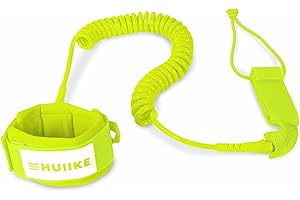 HUIIKE Leash SUP Spirale Regolabile Leash Surf e Bodyboard Standard, Laccio SUP di Sicurezza | Accessori Stand Up Paddle | Accessori Tavola Paddle Surf Kitesurf Kayak | Laccio per Caviglia o Polso