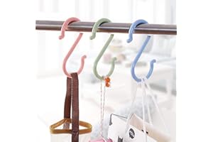 Dusenly 24pcs Colorful Plastic S Shaped Hook Hanger S Hanging Hooks Towel Clothes Hook for Bathroom, Bedroom, Office and Kitchen, Size 6.8 * 3cm