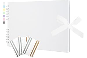 THE STORIES OF US Scrapbook Photo Album 29x21.5cm DIY Memory Book Scrap Books 40 White Pages Ablums Kit with Stickers for Wedding, Travel, Birthday, White