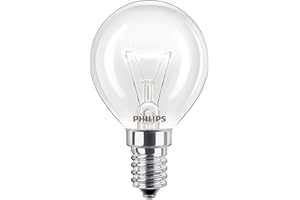 Philips Oven P45 Lustre Bulb [E14 Small Edison Screw] 40W Incandescent Appliance Lamp for High Heat Appliances, Stoves, Cookers, Rotisseries.