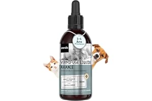 ANIMIGO Vermifuge Chat & Chien Liquide en Pipette 120 ML 100 % Naturel - Provision 2-4 Ans - Anti-vers, Anti-Parasite, Santé Intestinale, Immunité - Toutes Les Races et Tailles, Vermifuge Chaton & Chiot