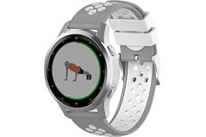 Wownadu 18mm Pasek Kompatybilny z Garmin Vivoactive 4S / Vivomove 3S / Venu 3S / Venu 2S, Forerunner 255S / 255S Music / 265S Paski Sportowe Silikonowy Zastępcze