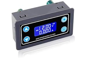 PEMENOL Modulo di alimentazione DC Step Up/Down LCD automatico Tensione costante regolabile Corrente costante Modulo di alimentazione Buck-Boost con custodia protettiva, supporta la ricarica solare