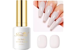 Imtiti Smalto Semipermanente Unghie Nudo, 15ml Smalti Semipermanenti Per Unghie Bianco Nudo UV Led Soak Off Smalto Gel Unghie UV Naturale Gel Nail Polish Per Uso Professionale e Domestico