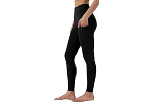 Leovqn High Waist Gym Leggings for Women with Side Pockets Stretch Yoga Pants for Workout Running Sports