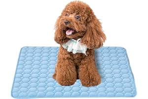 PEJOYE Branger Tapis Rafraichissant Argent Glacé Tapis Educateur Chien Dissipe la Chaleur Loin de Votre Animal de Compagnie Les Garder au Frais dans la Chaleur de l'été 28x22 inch