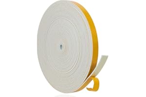 YANKUIRUI Bande d'étanchéité autocollante pour portes - Joint de fenêtre Joint en caoutchouc - Anti-collision - Insonorisé - Étanche et anti-poussière 12 x 1.5mm x 10M, Blanc