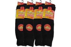 IQONEQ Thick Thermal Winter Socks – Pack of 3 Pairs – Socks, Thermal Socks, Warm Socks, Thick Socks, Insulated Socks – For Men Women and Kids - Adult Size 6-11 UK, Black, One Size