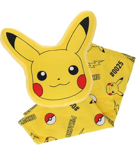 SAHINLER Créateur D'univers Pokemon - Coussin 3D Pikachu 35x35 Cm - 100% Polyester - Jaune