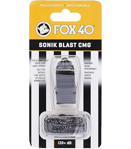 Fox 40 Sonik Blast CMG 2-Chamber Pealess Whistle with
