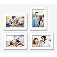 Art Street Endearing Set of 4 Decorative Wall Photo Frames for Home Living Room Decoration Eco Series Photoframes for Wall Décor (Size - 5x7 Inchs, White)