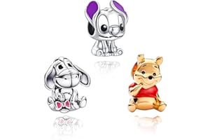 H.ZHENYUE Abalorios Charm para pulseras Plata de Ley 925 con Cartoon Super People Dog Circonita Cúbica para mujeres collares Colgantes regalo,Navidad,San Valentín,día de la madre para mujeres y niñas