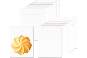 KNR HARMONY Bolsas de celofán adhesivas resellables 200pcs 10x10cm Bolsas de celofán autosellantes 50µm Bolsas de plástico cuadradas para panadería Galletas Dulces Jabón Aperitivos Comida (15 Tamaños a Elegir)