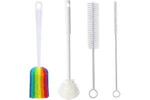 Xemnys Set di pennelli per la pulizia delle bottiglie, con manico lungo e paglia, per lavare bottiglie d'acqua, bottiglie di bevande, scrubber per tazze, bicchieri, beccucci per teiera, tubi, tazze
