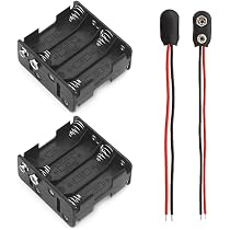 KEESIN AA 12V Batteriehalter – 8er Slots, Mit Ein/Aus-Schalter & Kabelbindern (2 Stück)