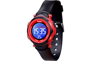 Facasu Kinderuhr Digital für Mädchen Jungen,wasserdichte Kinderuhr,Bunt Light,Outdoor Sport Armbanduhr Kinder, Einfaches Ablesen Einstellen der Uhrzeit mit Stoppwatch Alarm für Kinder