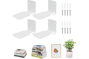 ELICNA Libreria Sospesa, 4 Pezzi Mensole da Muro per Libri, Scaffale Libro Sospeso, Mensole Invisibili Metallo per Camera da Letto, Soggiorno, Ufficio, Aula, Biblioteca