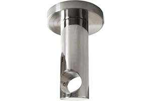 DEKOBASE Deckenträger Deckenhalterung 1 läufig, Edelstahl-Optik, für 20 mm Rundrohre