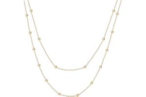 Happiness Boutique Collana Multifilo Color Oro | Delicata Collana Doppia Catenina Bijoux Acciaio Inossidabile