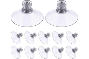 Flintronic ventouse a visser, 12 Pièces 41mm Ventouses Transparentes avec Filetage, Extra Fortes PVC Plastique Suspension Rideau Isolant Ventouse pour Camping Car, Fenêtre, Salle de Bain, Van