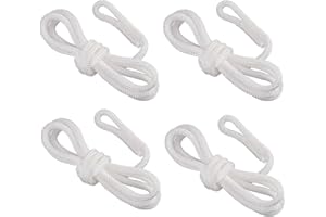 Tesytto 4 corde di ancoraggio per barca, con occhio, 1,5 m x 6 mm, per imbarcazioni e altre attività acquatiche (bianco)