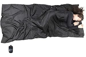 BROWINT Silk Sleeping Bag Liner, Silk Sleep Sack, Extra Wide 220x110cm, Lightweight Travel Sheet for Hotels, Sleeper with Reinforced Gussets