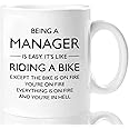 Shqiueos Funny Manager Gifts for Women Men Mug 11 Oz, Gifts for Boss, Leader, Boss Lady, Nurse Manager, Office Manager Appreciation, Boss Day Christmas Gift Ideas for Manager Coffee Cup