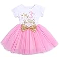 Newborn Girls It's My 3rd Birthday Cake Smash Clothes Set Shinny Printed Sequin Bowknot Tutu Bowknot Dress Toddler Infant Baptism Christening Pageant Party