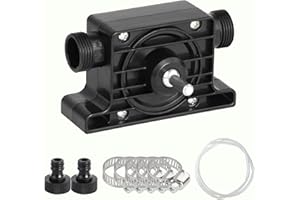 HJJMN 7mm Shank Mini Electric Drill Pump, Portable Cordless Drill Pump, Self-Priming Transfer Pumps with 2 Connectors 2m Hose 5 Hose Clamps for Home Garden Oil Diesel - Need to Connect A Power Drill