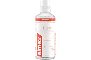 ELMEX - Bain de bouche ANTI-CARIES - Bouclier Double Protection & Reminéralise l'émail - Formule sans alcool - Saveur Menthe - 400mL