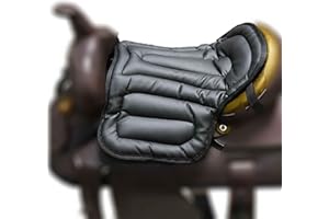 HEWXWX Selle de Cheval Absorption des Chocs et épaississement, Tapis de Selle Souple Equipement d'équitation Tapis de Selle Western Complet en PU indolore,Black