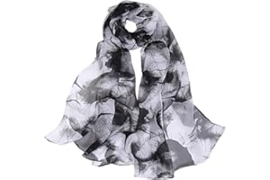 FAIRYGATE FARIYGATE Women's Scarves & Wraps Smooth Soft and Lightweight Georgette Chiffon Neck Scarf Retro Floral Hair Head Bandanas Neckerchief