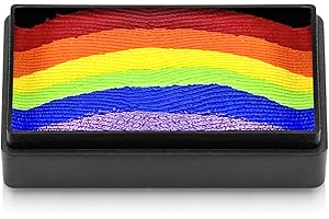 Kraze FX Dome Stroke - Candy Land (25 gm), Professional 1-Stroke Split Cake, Hypoallergenic, Non-Toxic, Water Activated Face & Body Painting Makeup Supplies for Sensitive Skin, Kid Safe, Adults