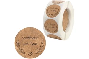 Girls'love talk 500 Stücke Kraftpapier Aufkleber Sticker Aufkleber Etiketten Runder Aufkleber, Selbstklebender Aufkleber, DIY Aufkleber, für Backen Geschenktüten Karte Briefumschlag Hochzeit