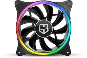 NOX XTREME PRODUCTS Nox Hummer X-FAN -NXHUMMERXFAN- Ventilador PC 120 mm, doble anillo LED ARGB Rainbow, ultra silencioso con pads goma antivibración, gran flujo de aire, 3 pines, color negro