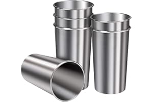 SkyJoy®Copas de Vino de Acero Inoxidable.6 Tazas de Cerveza de Acero Inoxidable - Tazas de Acero Inoxidable Premium de 500ml - Irrompibles y Libres de BPA Tazas de Camping, Tazas de Cerveza de Metal.