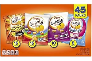 WESKEY Goldfish Snack Crackers Pepperidge Farm Goldfish Sweet & Savory Variety Pack, 45 Count (Pack of 1)