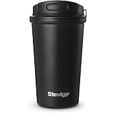 Stevig 4 Work Flip Open Coffee Mug &Ccedil;elik Termos 400 ML Black ST-250