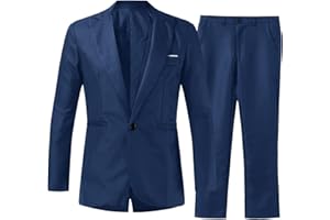 BELLIDONNA Abiti da Uomo Completo da Uomo per Affari di Tinta Unita Matrimonio Business Formale Suit Completi Abito da Lavoro Blazer Giacche Casual Pantaloni Elegante Cerimonia Giacca Party Wedding 2 Pezzo Suit